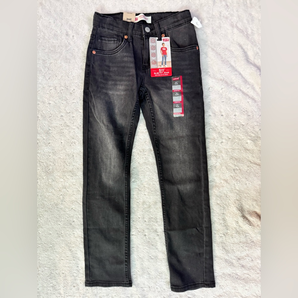 NWT- LEVIS boys 511- SLIM FIT JEAN SLIM FROM HIP TO ANKLE in FADED BLACK - Picture 2 of 12